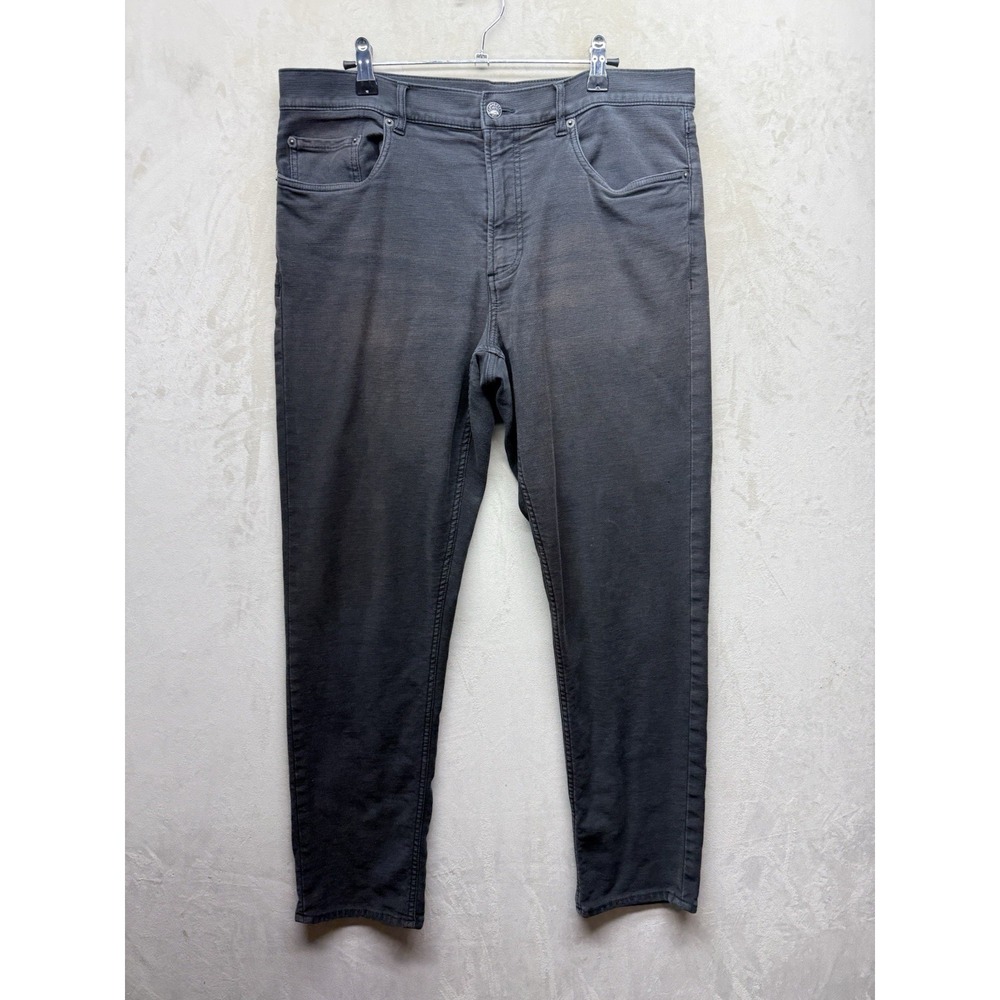 Faherty Stretch Terry 5-Pocket Pants Mens 35 Onyx Black Chino Jean MBC0021-OYX